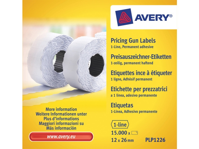 Een Prijzentang Etiket Avery 12x26mm PLP1226 koop je bij PrimaOffice